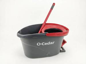 lot 8203 image: O-Cedar EasyWring Spin Mop and Bucket Set with Red Handle and Foot Pedal