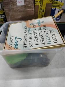 lot 8242 image: Mixed Lot Faith Wall Art, Zoo Med Heat Pad, Clamp Lamps, Can Opener & More