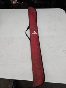 lot 8253 image: Sportcraft Red 2-Piece Fiberglass Pool Cue w Soft Case