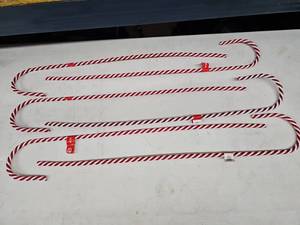 lot 8278 image: Christmas House 32 In Red and White Candy Cane Decorations, Set of 6