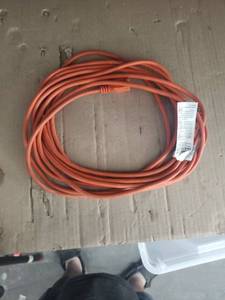 lot 6000 image: Orange Extension Cord w 3-Prong Plug & Single Outlet Connector
