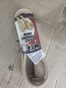 lot 6004 image: CCP Major Appliance Cord 3 Ft Flat Extension Cord Beige