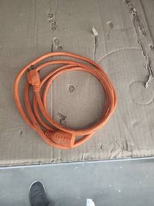 lot 6005 image: Orange 3ft Extension Cord with 3-Prong Plug and Single Outlet Connector