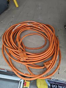 lot 6022 image: Orange Outdoor Extension Cord with Single Female Outlet End