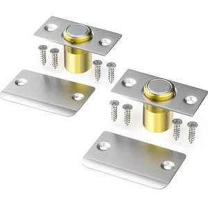 lot 237 image: Upgraded Magnet Door Catch, Adjustable Strong Magnetic Ball Catch for Top of Door, Replacement for Ball Catches, Concealed Magnet Door Latch for French Double Doors Closet Door Hardware 2 Pack Silver - Retail $6