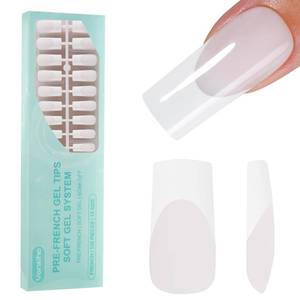 lot 239 image: Vansiho 150Pcs French Fake Nails, Long Square French Tip Press on Nails - Retail $10