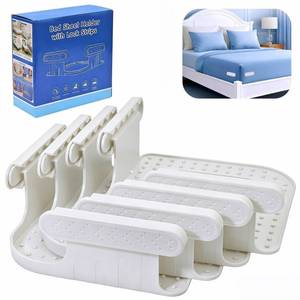 lot 287 image: DDGEAA Bed Sheet Holders for Corners, Lock Sheet Holders, 4Pcs White Fitted Sheet Holders Keep Sheets Firm & Tight,Durable Heavy Duty Bed Sheet Clips, Sheet Locks, Fit All Mattress Easy Install - Retail $22