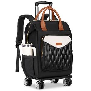 Ytonet Rolling Backpack for Women, 15.6 Inch Laptop Backpack with 4 Wheels - Retail: $70