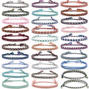 lot 303 image: JEWPARK 30 PCS VSCO Bracelets Braided Friendship Bracelets for Women and Men Boho Woven Rope String Bracelets Friendship Bracelet Pack - Retail $9
