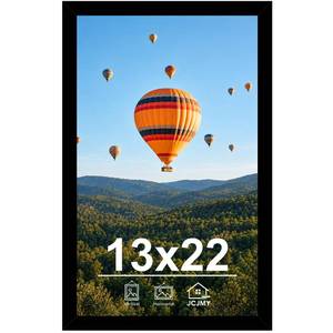 lot 339 image: JCJMY 13x22 Picture Frame Black for Poster Photo Picture, Horizontal and Vertical Formats for Wall Hanging, 13 x 22 Wall Gallery Poster Photo Frame for 13 by 22 Photos Posters, Black - Retail $24