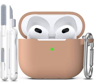 lot 485 image: R-fun for AirPods 3 Case Silicone Cover, Milk Tea - Retail $10