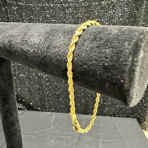 lot 18 image: New 8in Rope Chain Bracelet 3.0 mm with Lobster Clasp