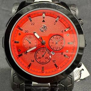 Red & Black 53mm Steel-Explorer Chronograph Wristwatch NEW