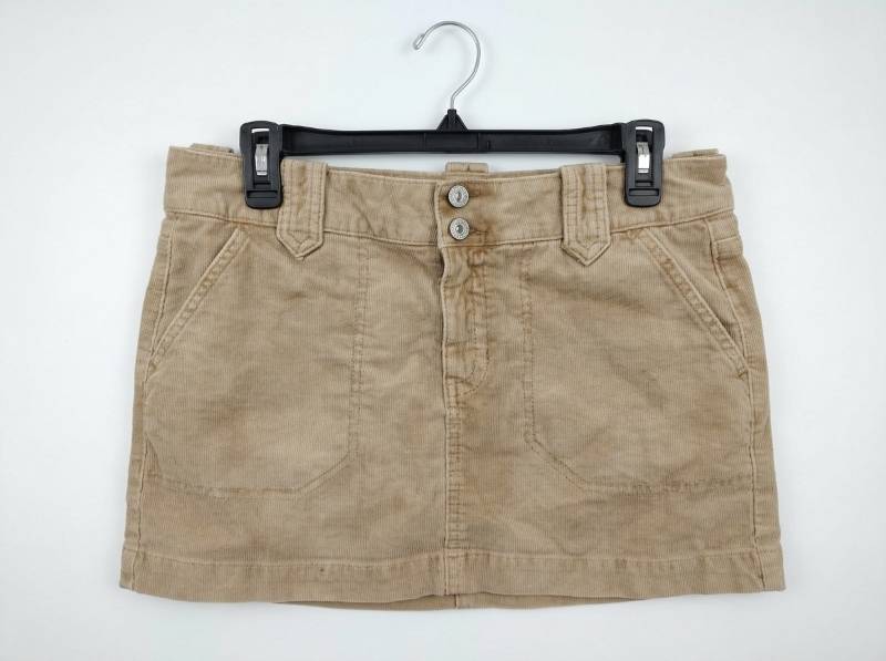 lot 620 image: American Eagle Outfitters Womens Corduroy Mini Skirt Khaki Size US 8 Stretch