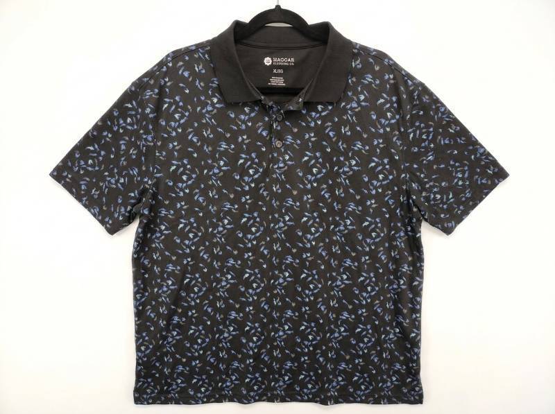 lot 632 image: Haggar Clothing Co. Mens Short Sleeve Polo Shirt XL Fish Print