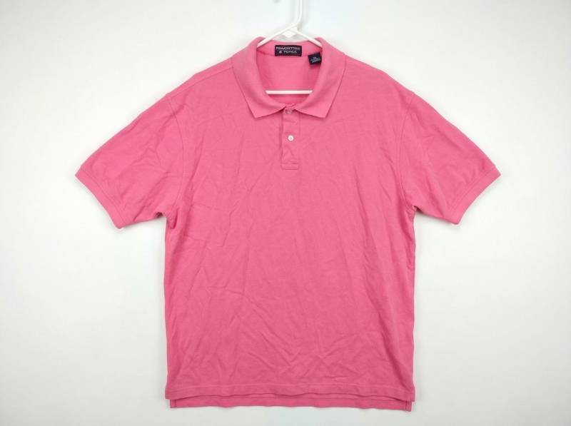 lot 638 image: Roundtree & Yorke Mens Pink Short Sleeve Polo Shirt 2X Big 100% Cotton