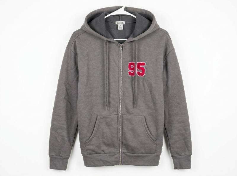 lot 688 image: Rue21 Chicago Illinois Full-Zip Hooded Sweatshirt Gray Size S
