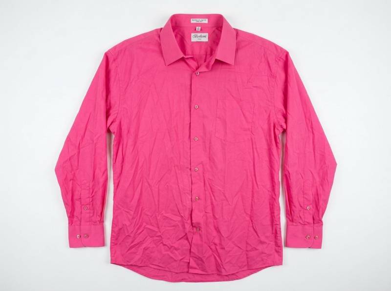 lot 707 image: Berlioni Italy Mens Long Sleeve Dress Shirt 2XL 18-18 12 3435 Pink