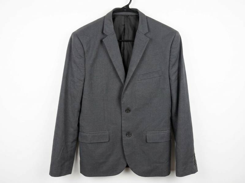 lot 721 image: H&M Slim Fit Mens Two-Button Blazer Gray Size US 38R EUR 48