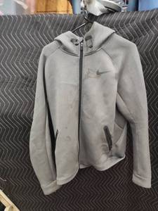Nike Men's Full-Zip Hooded Fleece Jacket Gray Size L