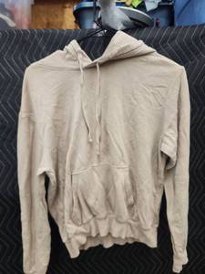 lot 2127 image: Tan Pullover Hoodie Sweatshirt with Kangaroo Pocket Size US S
