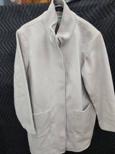 lot 2129 image: Old Navy Womens Light Gray Stand Collar Zip-Front Coat Size XL