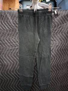lot 2143 image: Piggy Kids Size 6 Black Cotton Pants with Elastic Waist and Cuffed Ankles