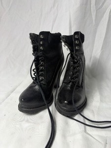 lot 36716 image: BCBG black high heel boot that ties size 9.5