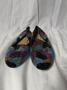 lot 36717 image: steve madden multi colored gem womens flats size 9.5