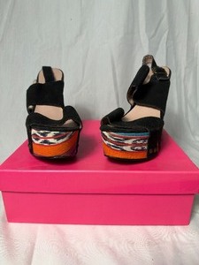 lot 36723 image: Betsey Johnson-womens ajaya black suede high heel size 9.5