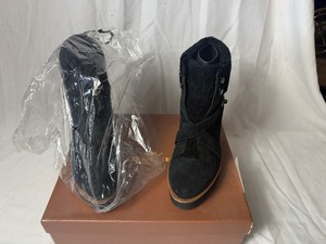 COACH-KENNA CLF suede/shearling blk/blk boot with strap size 9.5