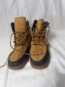 lot 36744 image: US POLO casual winter ankle boot light brown with two buckle strap lace up size 7.5