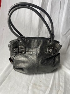 lot 36779 image: TIGNANELLO chrome large gently used carrying purse three pockets