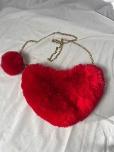 lot 36783 image: gently used red heart faux fur small purse