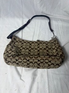 lot 36792 image: gently used lt browndrk brown small coach hand bag