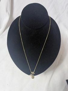 lot 36821 image: Beautiful Golden Necklace WIth K Charm & Others.