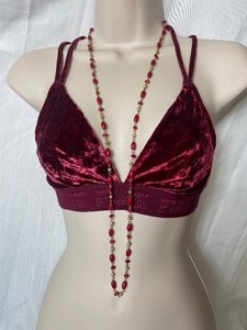 lot 36851 image: Red and Gold Beaded Necklace w Brown & Cream Necklace and Bracelet