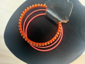 lot 36858 image: New Set of Orange Bracelets w Blue and Silver Misc. Bracelets