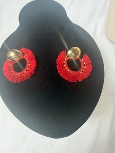 lot 36863 image: RedGold Fringe Earrings