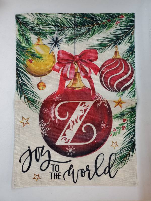 lot 14123 image: Christmas Monogram Letter Z Garden Flag 12x18 Inch Double Sided Small for Outside Welcome Burlap Family Last Name Initial Funny Yard Flag for Home Decor