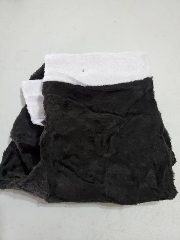lot 43857 image: Christmas Stockings,18 inch Black Plush Christmas Hanging Stockings with White Cuff for Fireplace Christmas Tree Home Decoration - Retail $20