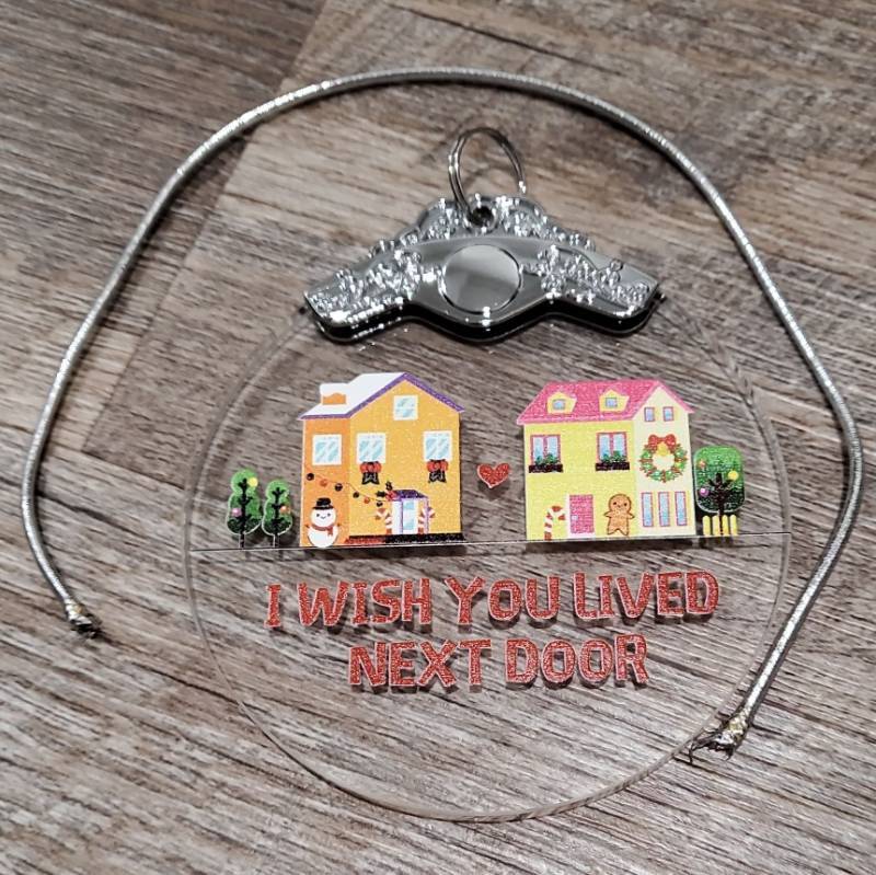 lot 43730 image: Christmas Ornaments - I Wish You Lived Next Door - Unique Friendship Gift for Best Friend Birthday - Friendship Gifts for Women -