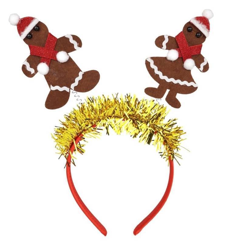 lot 52710 image: Gingerbread Man Bopper Headband, Festive Holiday Hair Band, Accessory for Photoshoots, Parties and More, One Size Fits Most, 9.75 Inches