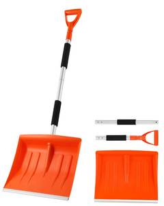 lot 59860 image: Snow Shovel for Driveway, 43 to 50 Retractable Detachable Lightweight Plastic Snow Shovels with D-Grip Handle, Large Capacity, Ideal for Women & Seniors, GardenCarOutdoor Use - Retail $26