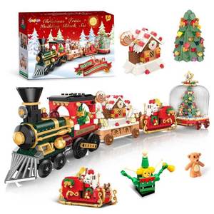Christmas Train Building Blocks Set, Trian Model Building Toy - Retail: $50