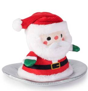 lot 59872 image: 2 Pack, Hallmark Sledding Santa Zip-Along Plush Toy, 4 - Retail $22