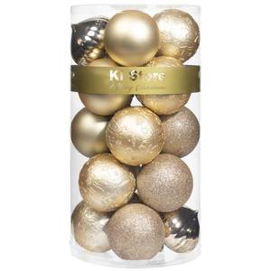 lot 59884 image: Champagne Christmas Balls 20pcs 3.15-Inch Christmas Tree Decoration Ornaments for Xmas Tree Holiday Wreath Garland Decor Ornaments Hooks Included - Retail $22