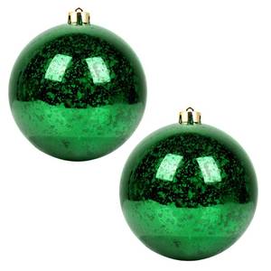 lot 59894 image: Extra Mercury Hanging Shatterproof Tree Ball Christmas Ornaments(Green, 6 inch2 Pcs) - Retail $20
