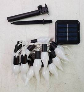 lot 59901 image: Solar Christmas Outdoor String Light Warm-White LED Bulbs - Retail $25