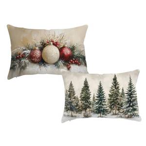 lot 59907 image: HJZLB Christmas Lumbar Pillow Covers 12x20 Inch Set of 2 Winter Decor - Retail $8